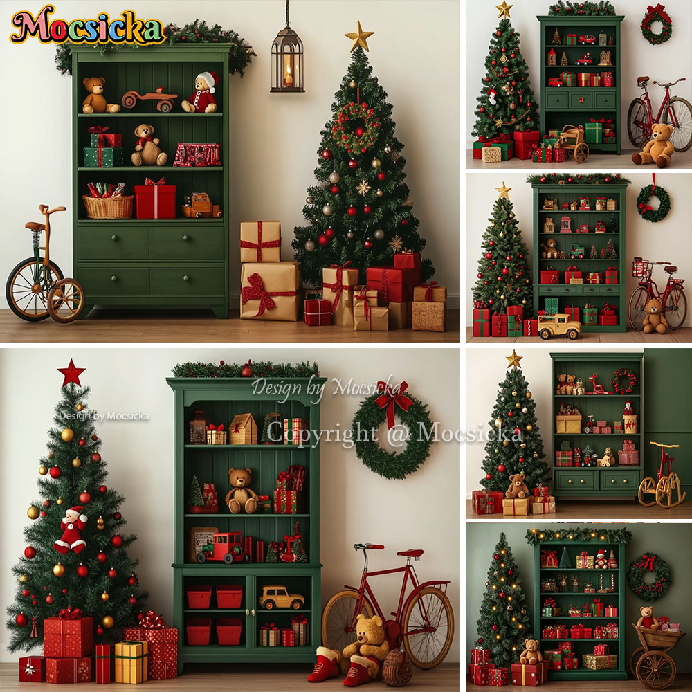 Toys Background For Kids - Mocsicka Verde Regalo di Natale Scaffale