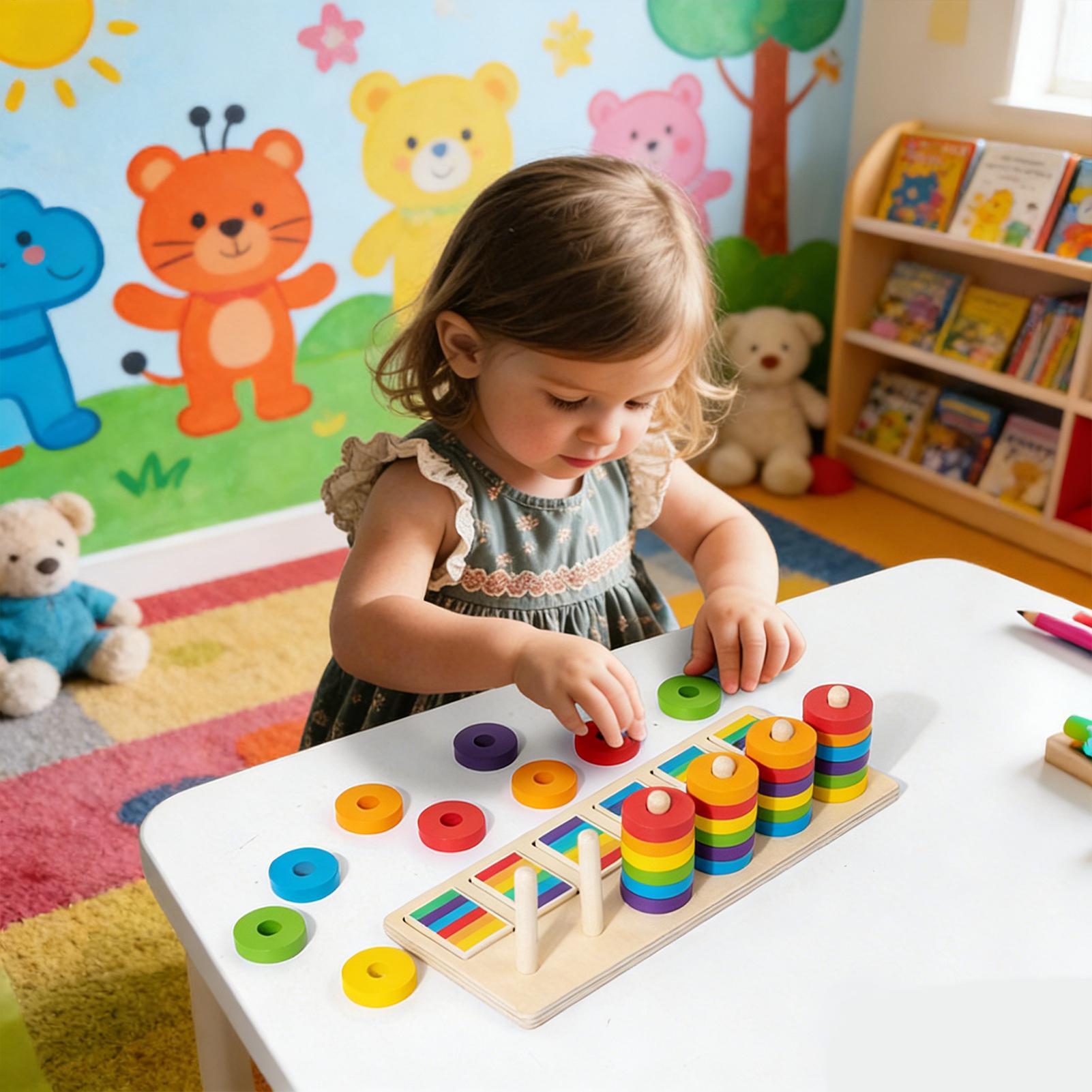 Wooden Blocks Stacking - Giocattoli in Legno Impilabili Educativi, Blocchi