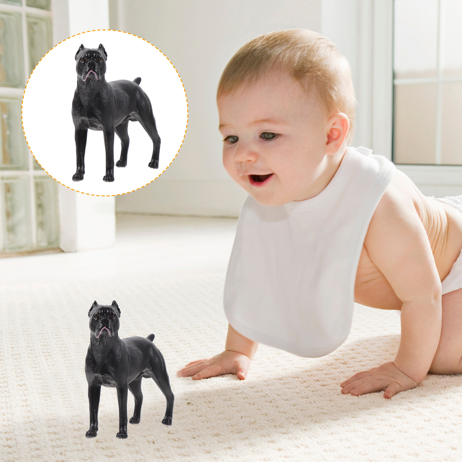 Kids Toys Dog - Figurina di cane Casro in plastica,
