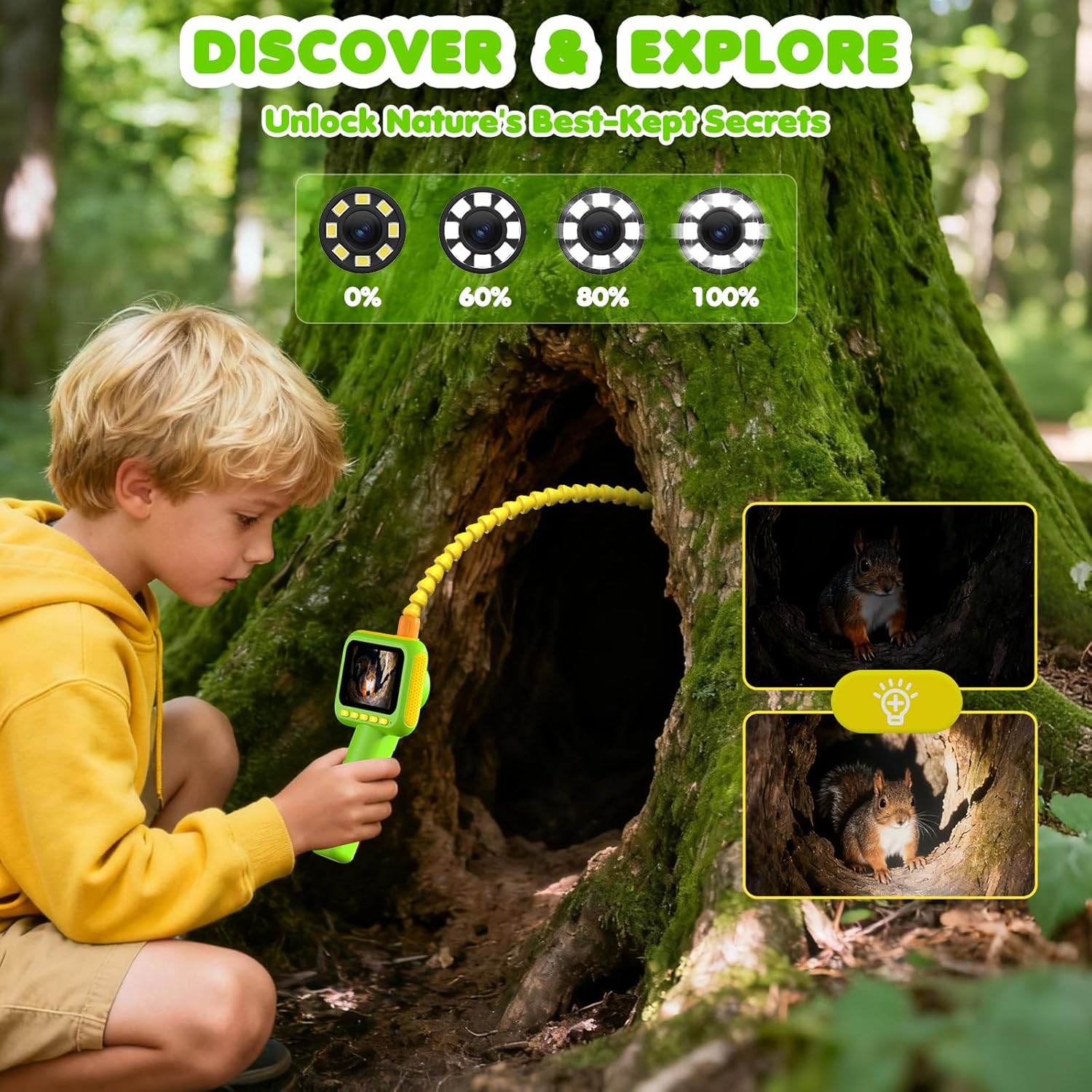 Kids Toys 3 Year Old - Endoscopio per Bambini, Telecamera a Serpente