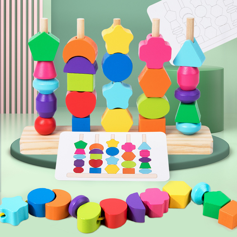 Wooden Blocks Stacking - Set di giocattoli per sequenza di