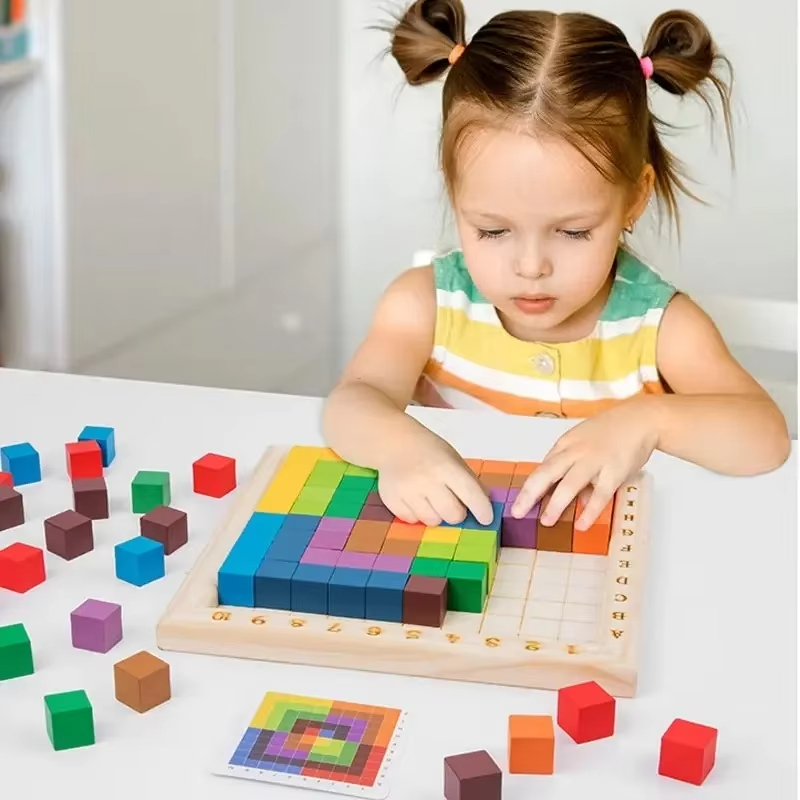 Wooden Blocks Stacking - Gioco Educativo Montessori in Legno, Puzzle