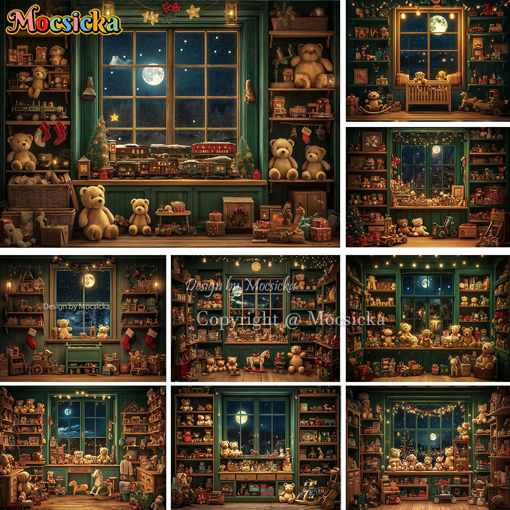 Toys Background For Kids - Mocsicka Natale Notte Finestra Sfondo Fotografia