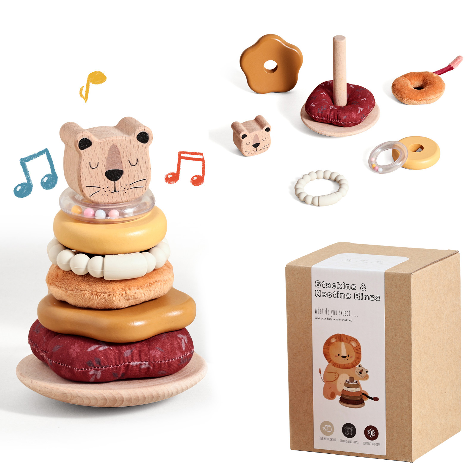Baby Montessori impilabile tor - Wooden Blocks Stacking recensione e prezzo