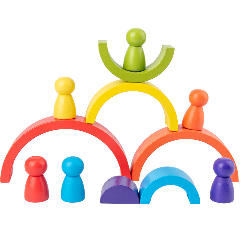 Giocattolo arcobaleno in legno - Wooden Blocks Stacking recensione e prezzo