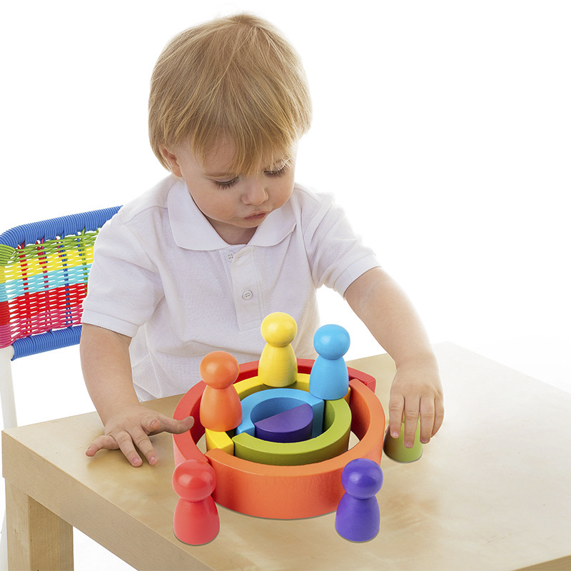 Giocattolo arcobaleno in legno - Wooden Blocks Stacking recensione e prezzo