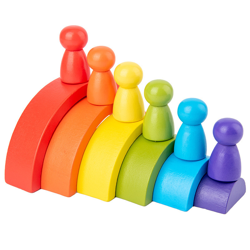 Giocattolo arcobaleno in legno - Wooden Blocks Stacking recensione e prezzo