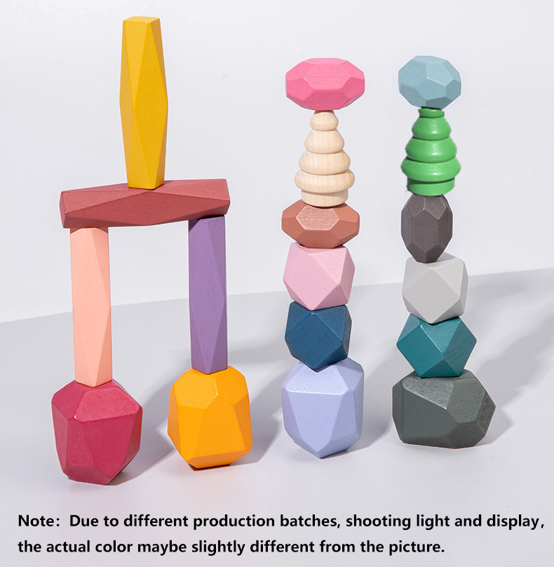 18 pezzi di blocchi di costruz - Wooden Blocks Stacking recensione e prezzo