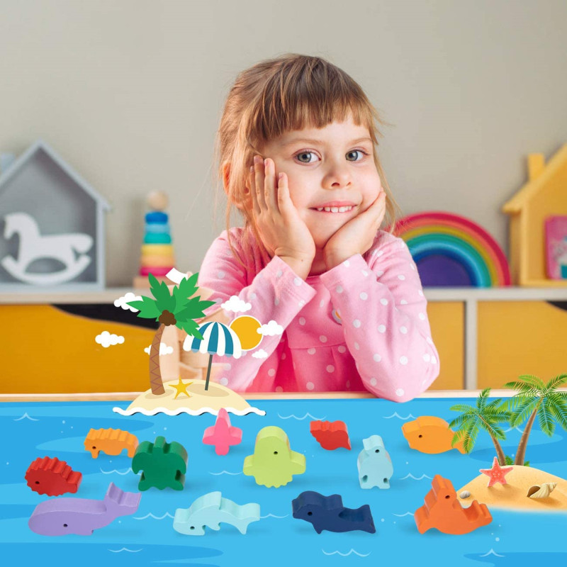 Nuovi bambini Montessori blocc - Wooden Blocks Stacking recensione e prezzo