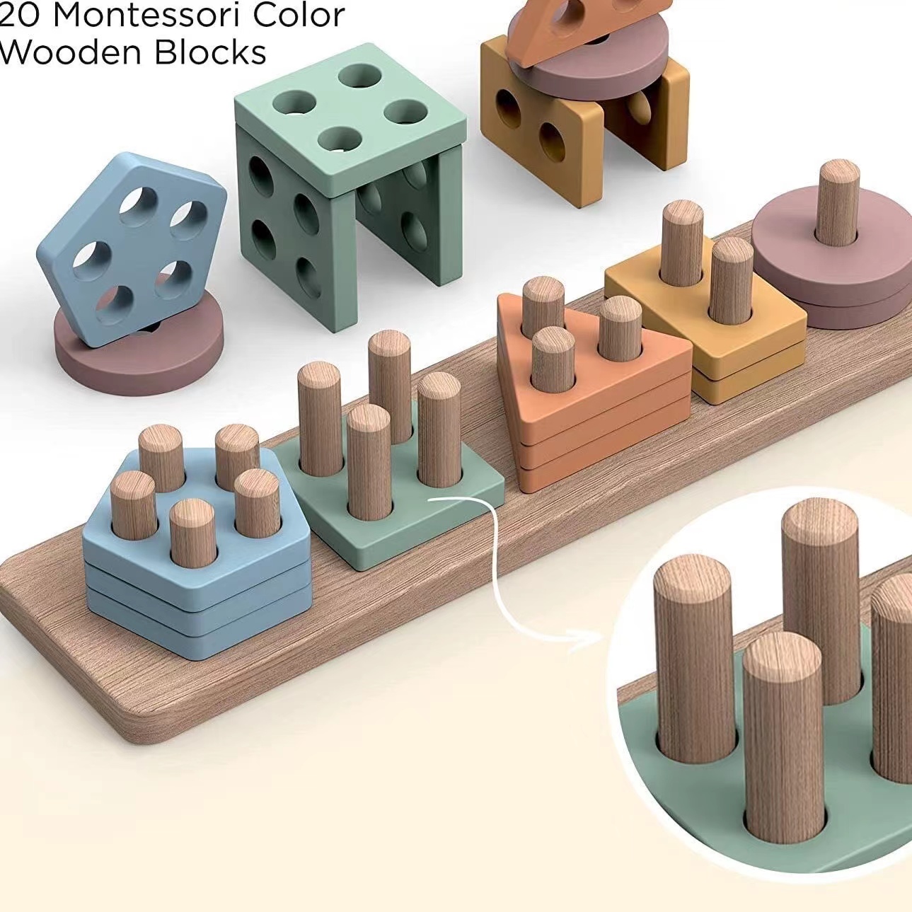 Giocattoli Montessori per 18+  - Wooden Blocks Stacking recensione e prezzo